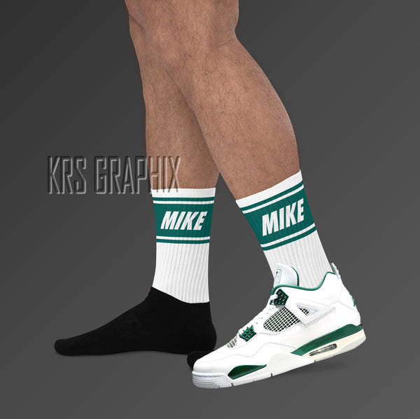 Socks To Match Jordan 4 Oxidized Green - MIKE