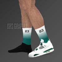 Socks To Match Jordan 4 Oxidized Green - Fade Away