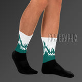 Socks To Match Jordan 4 Oxidized Green - Flames