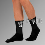 Socks To Match Jordan 4 White Thunder - Goat 23 Black