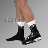 Socks To Match Jordan 4 White Thunder - Dripping