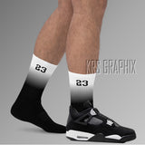 Socks To Match Jordan 4 White Thunder - Fade Away