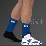 Socks To Match Jordan 6 Olympic - Blue 23