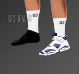 Socks To Match Jordan 6 Olympic - White 23