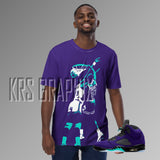 Full Print Shirt To Match Jordan 5 Alternate Grape - Goat In The Garden