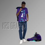 Full Print Shirt To Match Jordan 5 Alternate Grape - Goat In The Garden