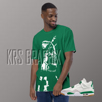 Full Print Shirt To Match Jordan 4 Pine Green Sb - Goat In The Garden