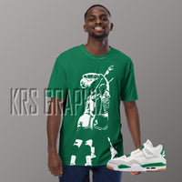 Full Print Shirt To Match Jordan 4 Pine Green Sb - Goat In The Garden