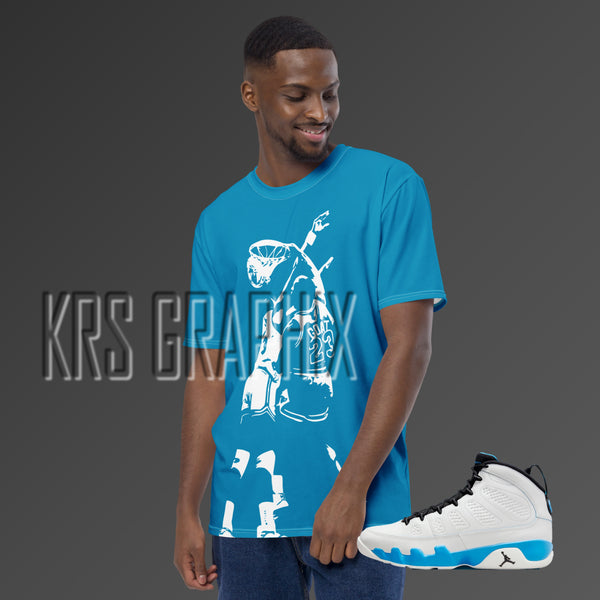 Full Print Shirt To Match Jordan 9 Powder Blue - Goat In The Garden