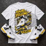 Tour Yellow 4s Shirt – On the Move Sneaker Matching Graphic Tee, Black and Yellow Streetwear