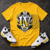 Tour Yellow 4s Fantastic Fours Shirt – Sneaker Matching Graphic Tee, Black White and Yellow Streetwear