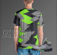 Full Print Shirt To Match Jordan 5 Green Bean - Jagged