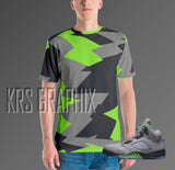 Full Print Shirt To Match Jordan 5 Green Bean - Jagged