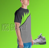 Full Print Shirt To Match Jordan 5 Green Bean - Jordan 5 Teeth