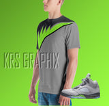 Full Print Shirt To Match Jordan 5 Green Bean - Jordan 5 Teeth