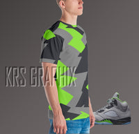 Full Print Shirt to Match Jordan 5 Green Bean - Green Bean 5s -Shirt