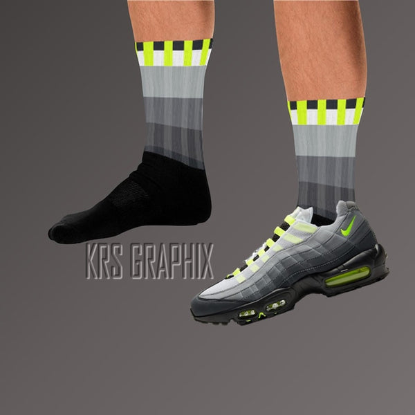 Socks To Match Air Max 95 Retro Neon - Max Air 95 Inspired