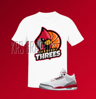 Shirt To Match Jordan 3 Cardinal Red 3s Tee Retro | Cardinal 3s Shirt
