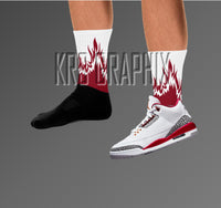 Cardinal Red 3s Socks