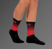 Socks Match Jordan 9 Chile Red / Red Thunder 4 - Chile Red 9s/ Red Thunder 4s Socks 23