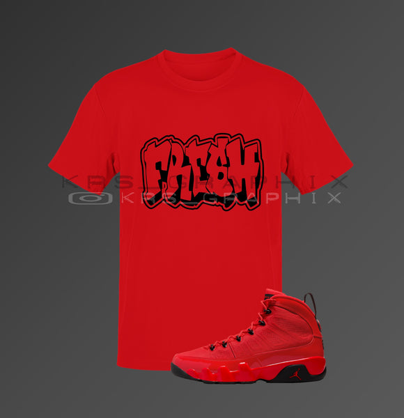 Shirt Match Jordan 9 Chile Red / Red Thunder 4 - Chile Red 9s/ Red Thunder 4s -Shirt