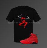 Shirt Match Jordan 9 Chile Red / Red Thunder 4 - Chile Red 9s/ Red Thunder 4s -Shirt