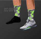 Socks To Match Jordan 5 Green Bean - Jagged