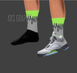 Socks To Match Jordan 5 Green Bean - Dripping