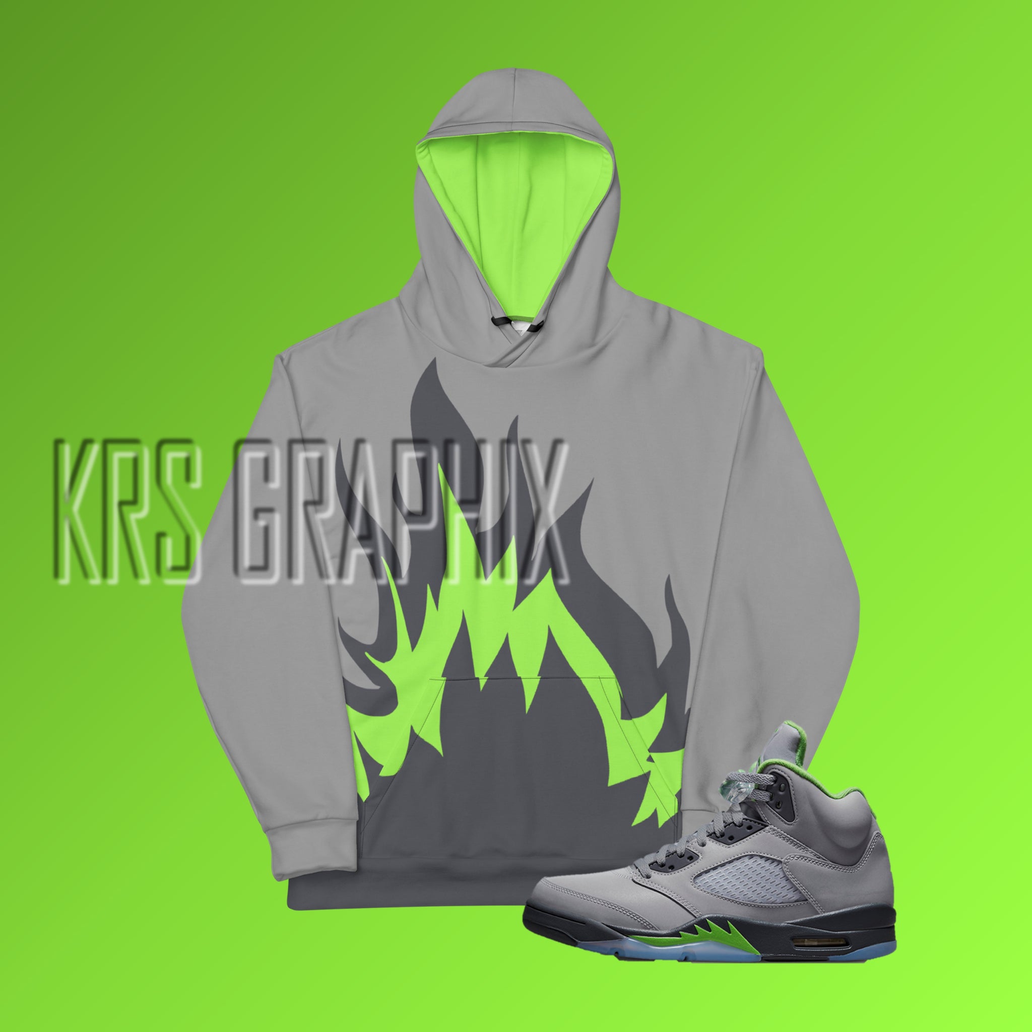 grey and lime green 5s