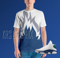 Full Print Shirt to Match  Jordan 13 French Blue - French Blue 13 Retro Shirt - French Blue 13 Retro Tee - Sneaker Matching Gift