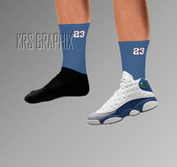 Socks To Match Jordan French Blue 13s Retro