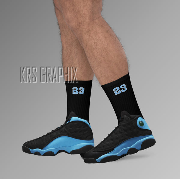 Socks To Match Jordan University Blue 13s Retro