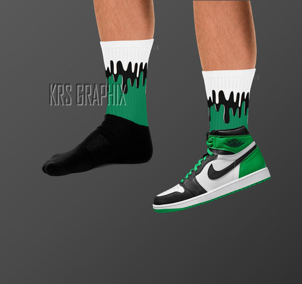 Socks To Match Jordan 1 Lucky Green - Dripping