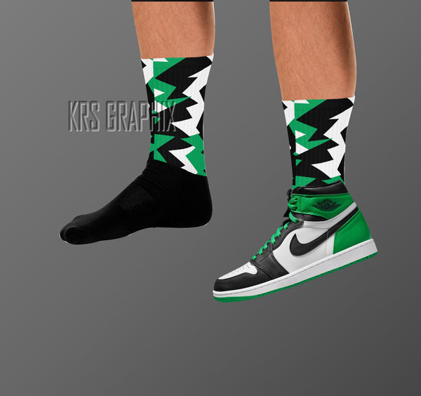Socks To Match Jordan 1 Lucky Green - Jagged