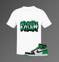 T-Shirt To Match Jordan 1 Lucky Green - "Fresh" Graffiti Style