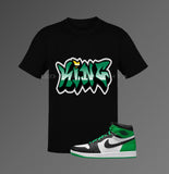 T-Shirt To Match Jordan 1 Lucky Green - "King" Graffiti Style