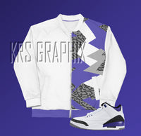 Dark Iris 3 Bomber Jacket To Match Jordan Dark Iris 3 Retro | Dark Iris 3 Bomber Jacket | Jordan 3 Bomber Jacket