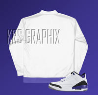 Dark Iris 3 Bomber Jacket To Match Jordan Dark Iris 3 Retro | Dark Iris 3 Bomber Jacket | Jordan 3 Bomber Jacket