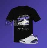 Dark Iris 3 Shirt | Dark Iris 3s Shirt | Shirt to Match Jordan 3 Dark Iris | Jordan 3 Dark Iris Shirt Shoe Drip