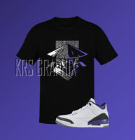Dark Iris 3 Shirt | Dark Iris 3s Shirt | Shirt to Match Jordan 3 Dark Iris | Jordan 3 Dark Iris Shirt