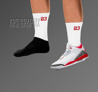 Socks To Match Jordan Fire Red 3s Retro