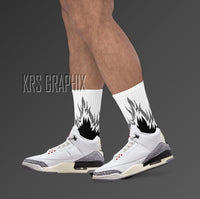 Socks To Match Jordan 3 Reimagined - Flames