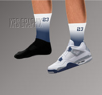 Socks To Match Jordan 4 Midnight Navy - Gradient