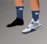 Midnight Navy Socks | Midnight Navy 4 Socks | Midnight Navy 4s Socks | Jordan 4 Socks 23