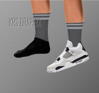 Socks Match Jordan 4 Military Black - Military Black 4s Socks