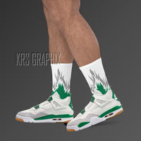 Socks To Match Jordan 4 Pine Green Sb - Flames