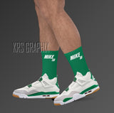 Socks To Match Jordan 4 Pine Green Sb - Mike SB (Green)