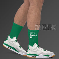Socks To Match Jordan 4 Pine Green Sb - Just Doing It (Green)