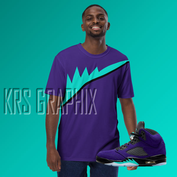 Full Print Shirt To Match Jordan 5 Alternate Grape - Purple Fives