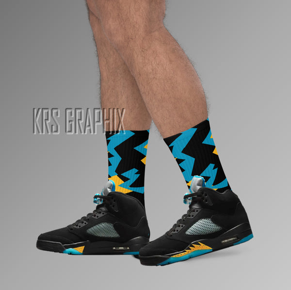 Socks To Match Jordan Aqua 5s Jagged